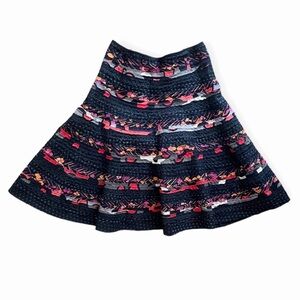 Elegant A-Line Skirt with Multicolor Pattern